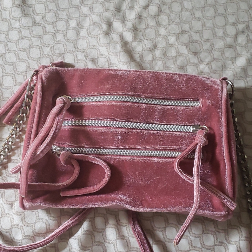 Pink Velvet Crossbody Bag